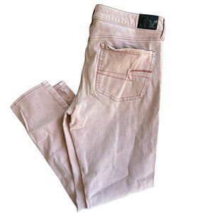 American Eagle Soft Pink Jeggings 360 Super Stretch Sz 12 Skinny Mid Rise Comfy